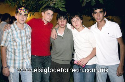 Alfredo Santibáñez, Andrés Fernández, Carlos González, Daniel Oviedo y Luis Arturo García