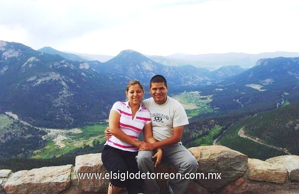 Paloma Hurtado y José Luis Sánchez, durante su luna de miel en Rocky Mountain National Park en Colorado