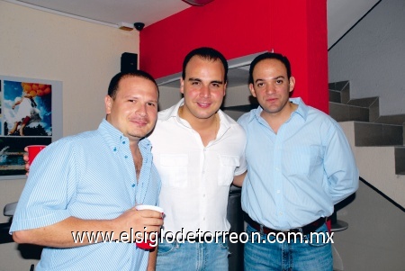 Queco Aguiñaga, Luis Romero y Daniel Rico.