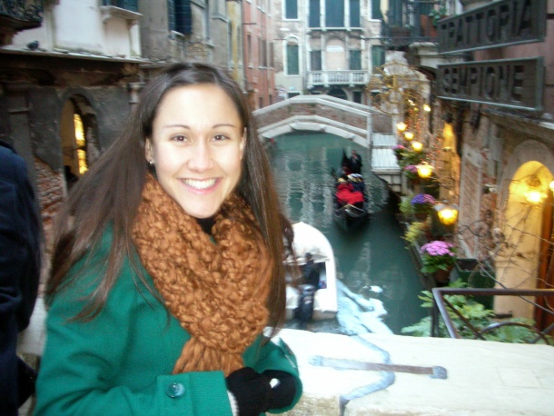 Ana Badallo Visitando Venecia, Febrero del 2009.