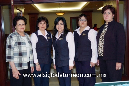 04022009 María Guadalupe Murra, Gabriela Rivera, Alma Aguilera, nancy Esparza y Lidia Montés.