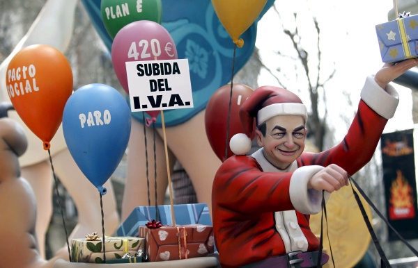 José Luis Rodríguez Zapatero presidente de España como Papá Noel.