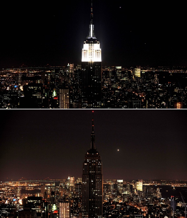 En Estados Unidos, las luces del edificio Empire State de Nueva York, la Catedral Nacional de Washington, D.C., y las oficinas generales de la Coca-Cola en Atlanta, entre muchos otros lugares, apagaron las luces.