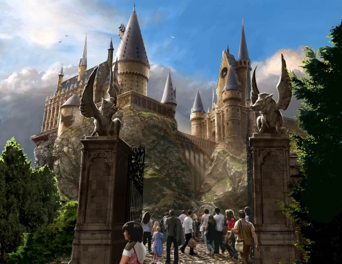 Asi lucirá  el nuevo
Castillo de HOGWARTS  que será un parque de diversiones abierto al publico, en donde el ambiente superará generaciones y traerá la maravilla y la magia de los libros de Harry Potter increíblemente detallados y películas a la vida.