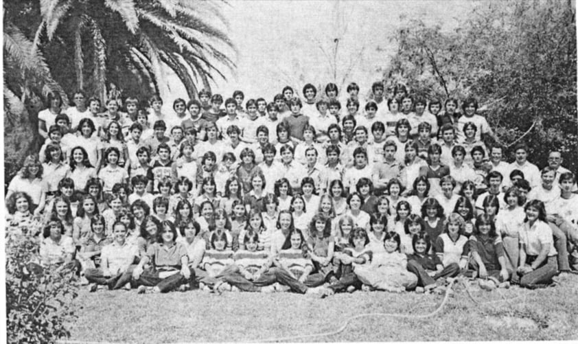 INTEGRANTES de la generación 1982 de la preparatoria Carlos Pereyra, quienes festejaron
ayer sus 30 años de graduados con una gran reunión, a la cual asistieron ex compañeros que radican en La Laguna y en diversas ciudades del país. La fotografía fue tomada en los jardines de las antiguas instalaciones de la Pereyra, en la colonia Torreón Jardín.