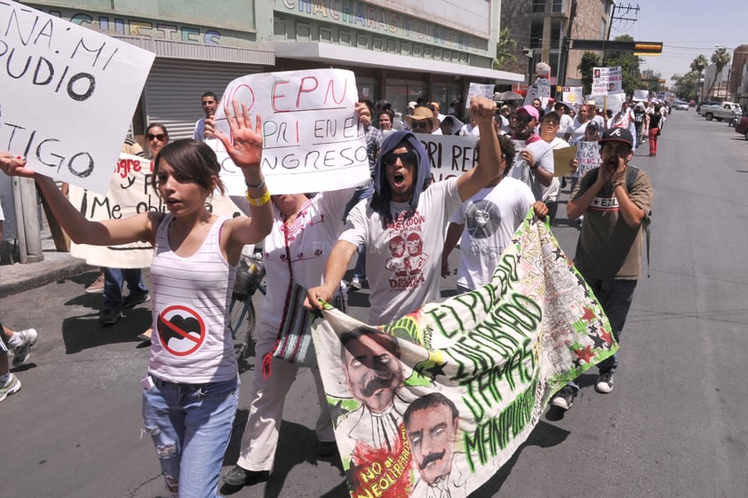 Probablemente sea la última marcha que puedan realizar antes de las elecciones del primero de julio en la región.