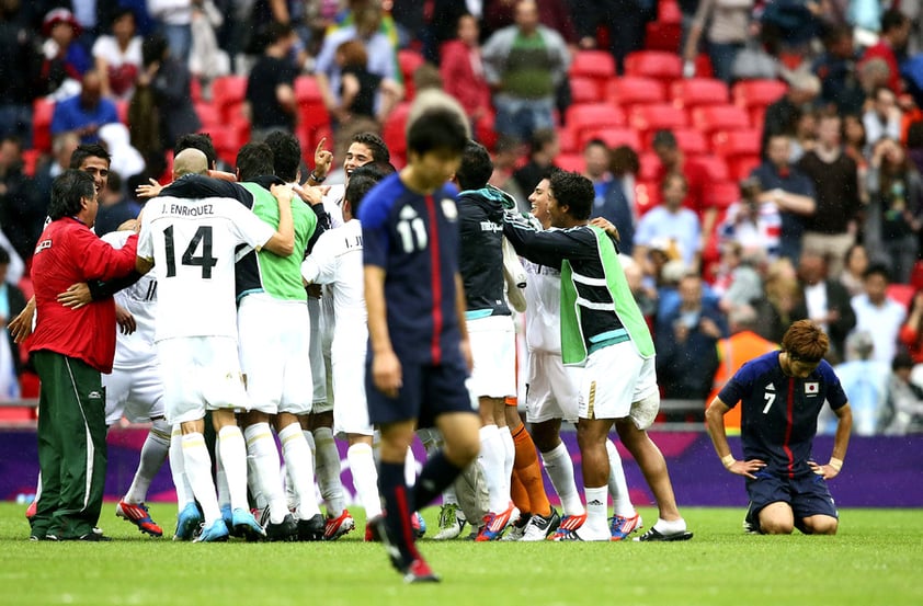 Los jugadores mexicanos no pararon de celebrar su histórica victoria.