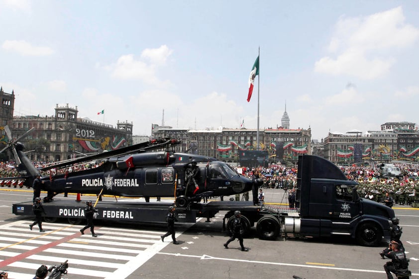 Un contingente de la Policía Federal participó esta vez en la parada militar.