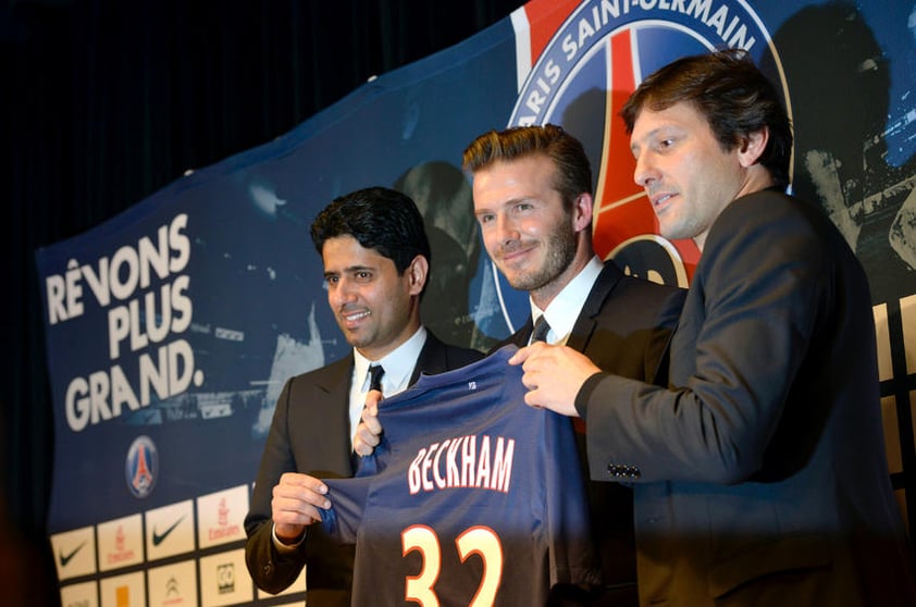 En la conferencia estuvo presente el presidente del PSG, Nasser Al-Khelaifi, quien agradeció a David Beckham por creer en el proyecto del Paris Saint-Germain y se mostró contento de que finalmente se logró el fichaje del inglés, cuyo contrato será por seis meses.