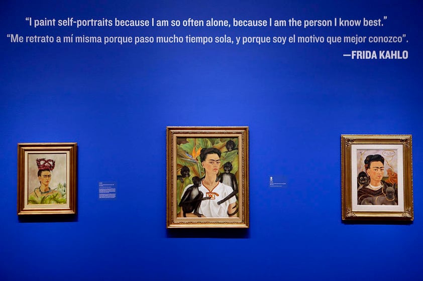 En relación a las pinturas realizadas por Frida Kahlo, la muestra exhibirá, entre otras, obras: “Hospital Henry Ford”, “Autorretrato con monos”, “La columna rota”, “El abrazo de amor del Universo, la Tierra” y “Diego, yo y el Señor Xólotl”.