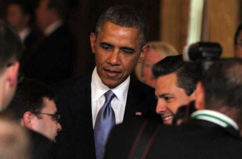 Fue en Palacio Nacional donde Barack Obama tuvo un primer encuentro bilateral con el presidente Peña Nieto.