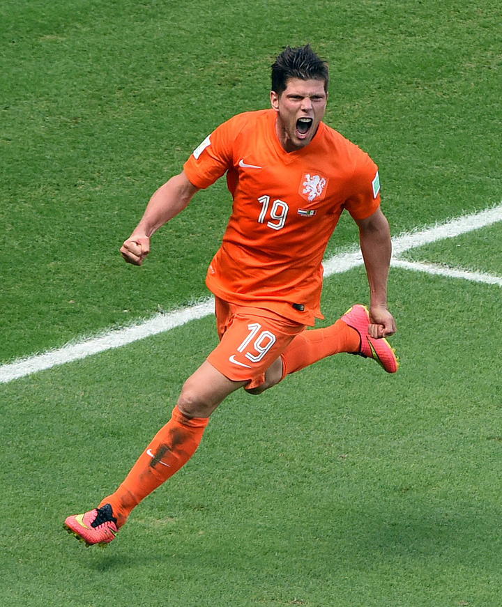 Klaas-Jan Huntelaar celebró eufórico el gol que daba el pase a Holanda a cuartos de final.