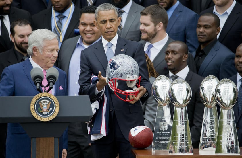 Los Patriotas volvieron a la Casa Blanca y por primera vez se toparon con Obama, quien sucedió a George W. Bush en el puesto, presidente que los Patriots visitaron en tres ocasiones distintas.