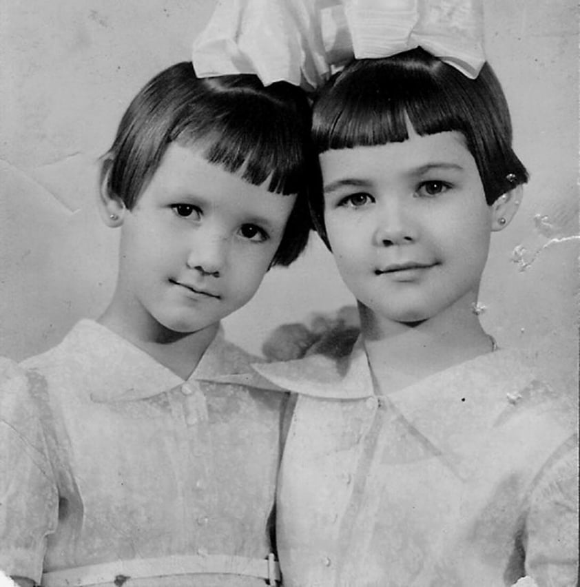 Blanca Alicia y Graciela Alatorre en 1947