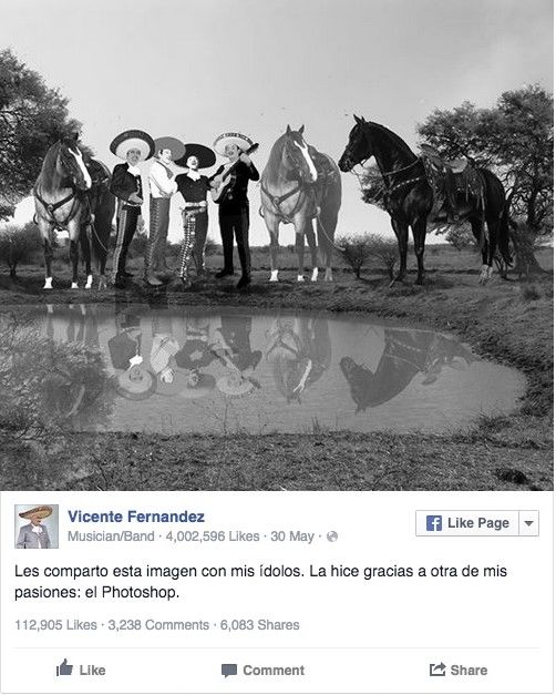 Además de la música, Vicente Fernández reveló otra de sus pasiones: el uso del Photoshop.