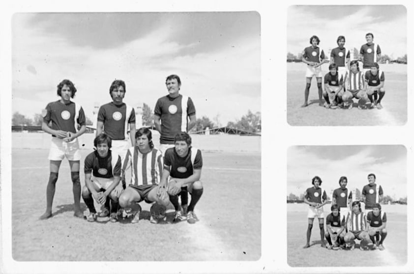 Equipo de futbol de Cemex en agosto de 1973: Chuy Márquez, Carlos “El negro”,
Nacho Quezada, Jesús Quiroz, Luis Reyes y Pancho Quintero.