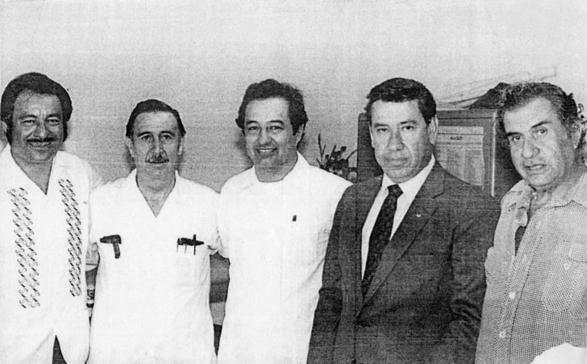 Enrique Agüero, Francisco J. Madero, Manlio Gómez Uranga, Víctor González
Avelar y Juan Abusaid Ríos, en 1982.