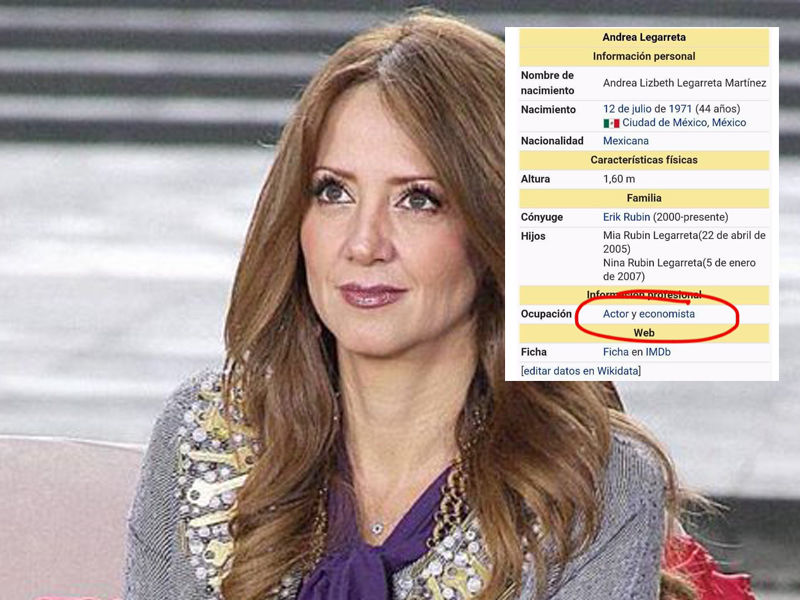 Incluso la ocupación de Legarreta en su perfil de Wikipedia fue cambiado por "economista".