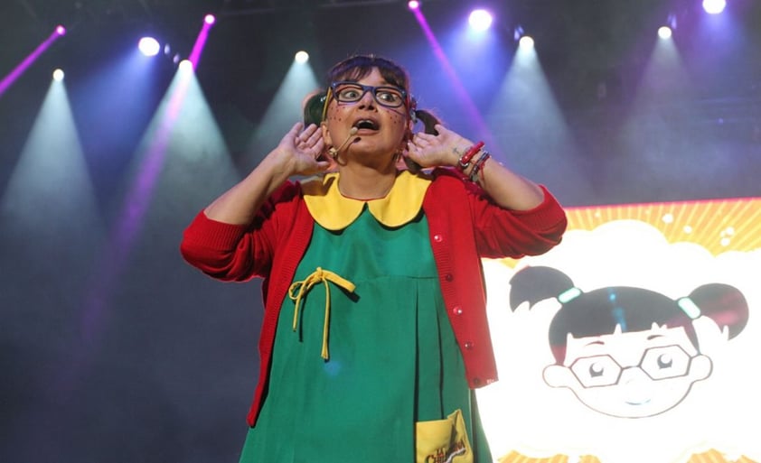 "La Chilindrina" animó a todos en el Palacio de los Deportes del que se fue entre lágrimas y haciendo un homenaje a Roberto Gómez Bolaños “Chespirito”.