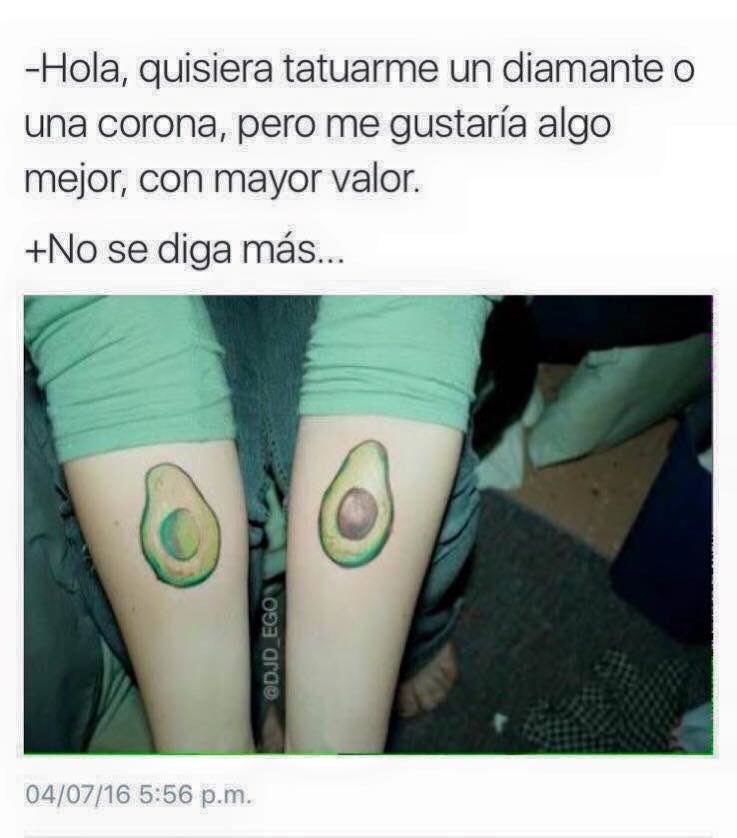 Los tatuajes con ilustraciones de aguacates siguen a la alza.