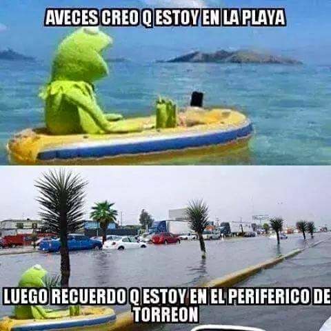 Tuiteros se han burlado de las inundaciones.