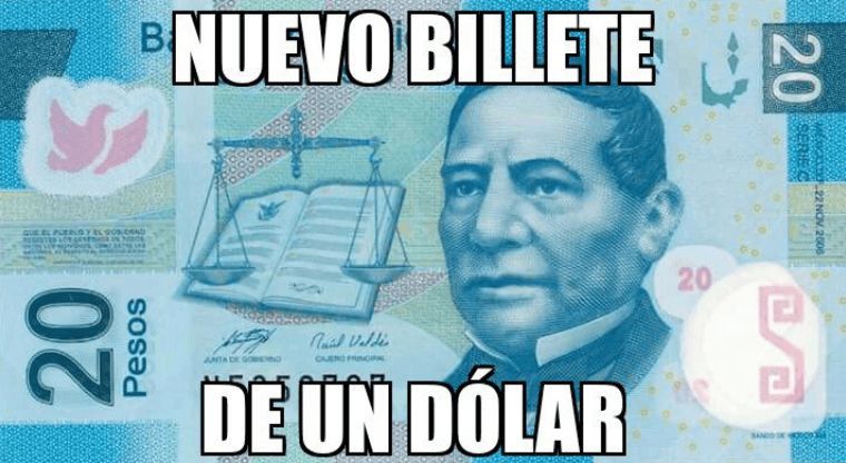 El dólar alcanzó los 20 pesos en ventanillas bancarias y los memes no se hicieron esperar.