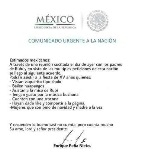 Hasta la Presidencia habría emitido un comunicado.