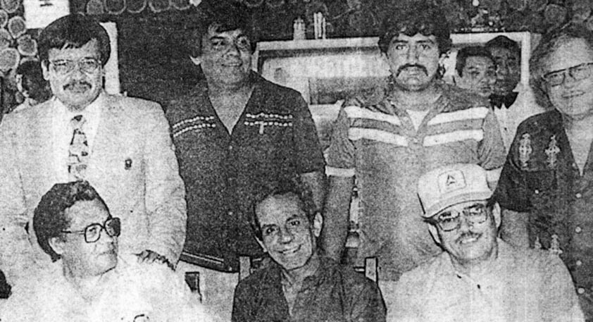 30072017 Locutores Antonio Lozoya Pérez, Pepe de León (f), Martín Ceniceros, Sr. Quino Gallegos, Lic. Nezahualcóyotl de la Vega, Srio. Gral. Nacional del Sindicato de Radio, Sr, Alberto Talamás (f), gerente del Grupo Radio México, y locutor Miguel Salas Páez.