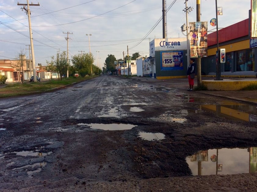 Calle Mártires de Sonora y California fraccionamiento La Noria.