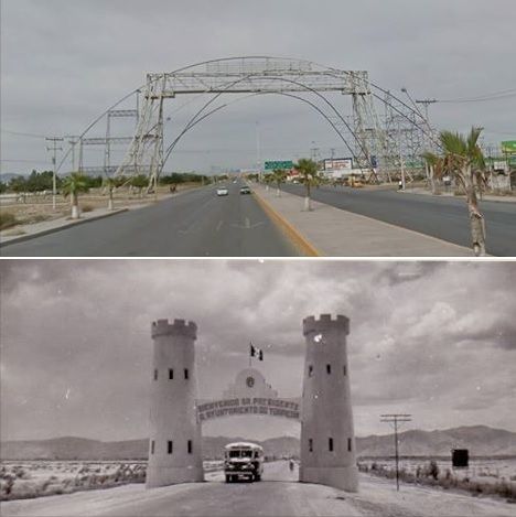 Arturo Salas. Entrada a Torreón en la carretera Torreón-Matamoros.