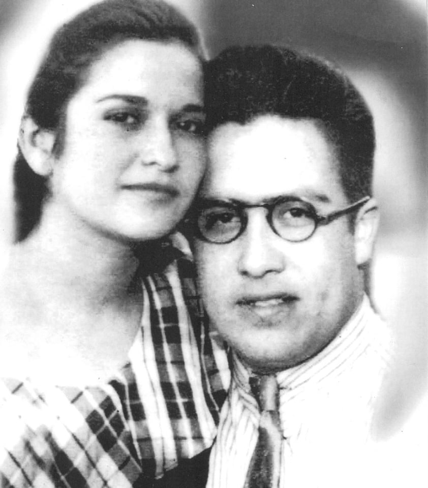 Juana María Valdés Galindo y Luis Aguilar Delgado en 1939. Sus hijos, Luis Jesús, Enrique, Alfredo y Julio.