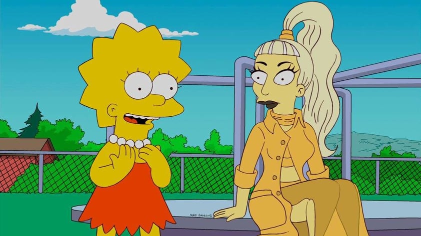 Lady Gaga apareció en la serie amarilla durante un episodio donde llega a Springfield porque sentía que una niña estaba en problemas, tratándose de Lisa Simpson.