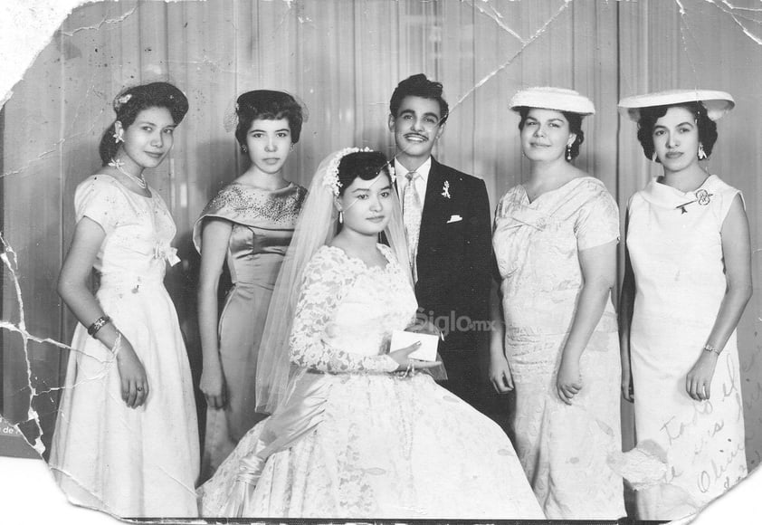 Olivia Sánchez y Rubén Gurrola, 61 años de matrimonio. 2 de agosto de 1958.