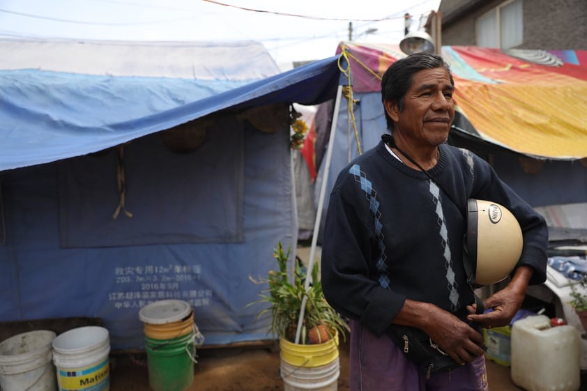 Hermilio Baltazar, damnificado de la zona de Iztapalapa.