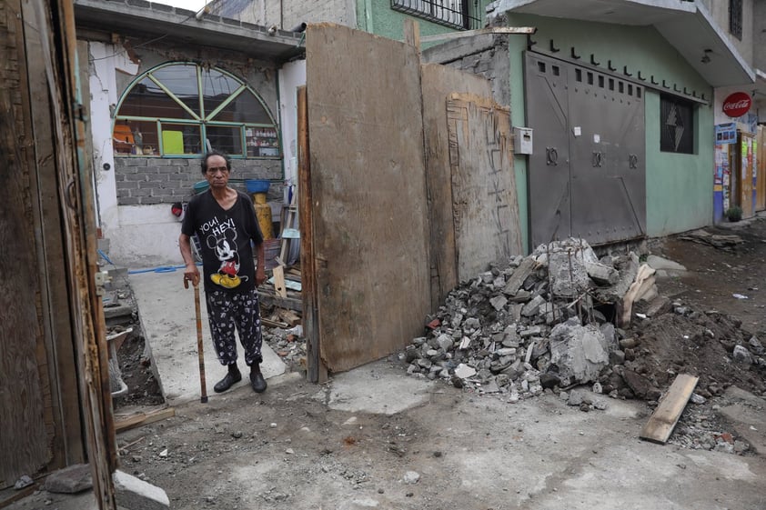 Baltazar muestra daños en la zona de Iztapalapa.