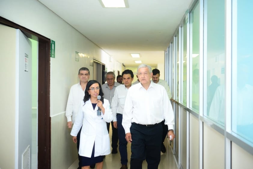 Previo al evento preparado, López Obrador hizo un recorrido por el hospital del IMSS en Matamoros, en el que estuvo acompañado por el director general Zoé Robledo, el secretario de Salud, Jorge Alcocer Varela, el gobernador Miguel Riquelme, el director del ISSSTE, Luis Antonio Ramírez Pineda, el alcalde Horacio Piña y la directora del IMSS-Bienestar.