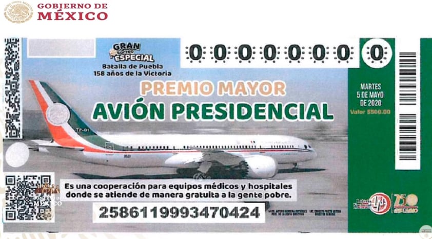 La rifa del avión es una de las cinco posibilidades que contempla el gobierno de López Obrador.