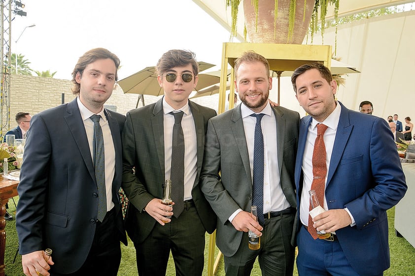 Sergio, Justin, Daniel y Carlos. Celebran unión matrimonial de Said Chaman y Luisa Bracho.