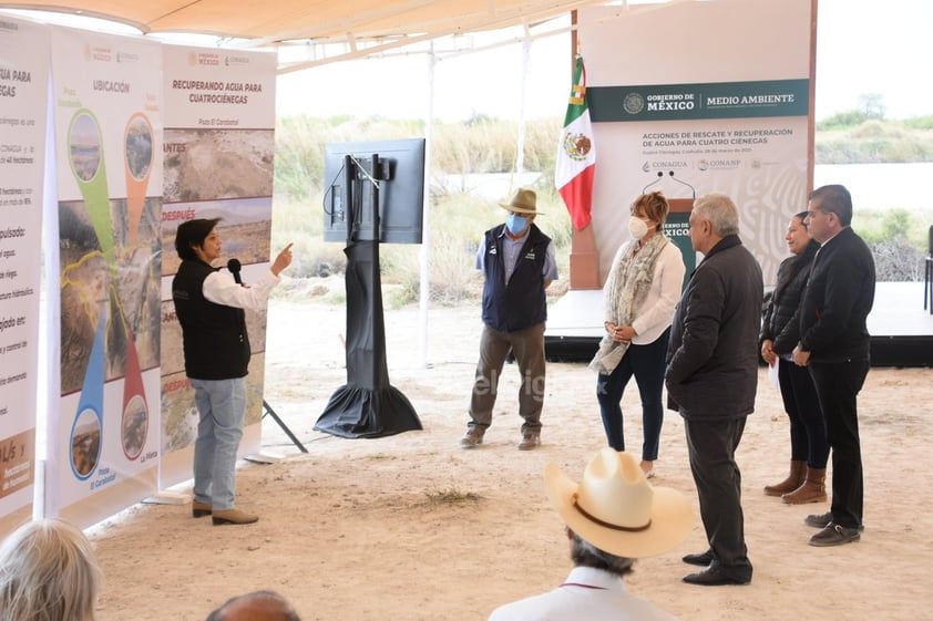 Detallan AMLO y Riquelme acciones de recuperación de agua para Cuatro Ciénegas