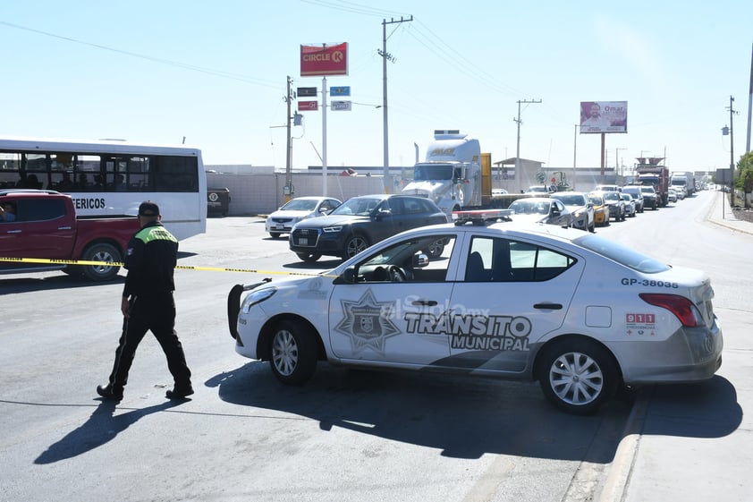 Minutos después bloquearon ambos carriles.