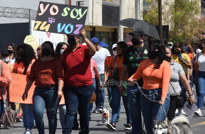 Marchan en Torreón en contra del maltrato animal