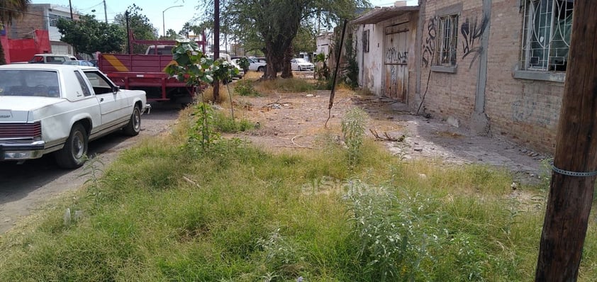 Abandono. En la calle Falcón y avenida Cinco de Mayo, en la colonia Moderna de Torreón, la banqueta resulta intransitable ya que está sucia, llena de basura y de hierba crecida.