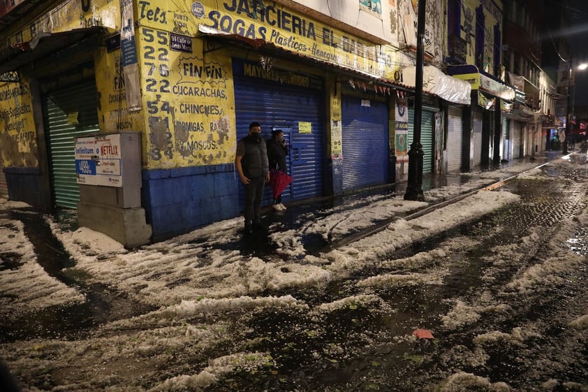 Colapsa por granizo techumbre que resguarda Templo Mayor en CDMX