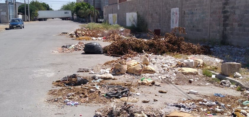 Banquetas se convierten en tiraderos. Son varios los reportes ciudadanos sobre tiraderos en la colonia Eduardo Guerra. Los colonos aseguran que las calles están llenas de basura y animales muertos, situación que genera malos olores y plagas. En la imagen se observa la banqueta de la calle Q, entre avenida Tercera y Cuarta del sector ya mencionado.