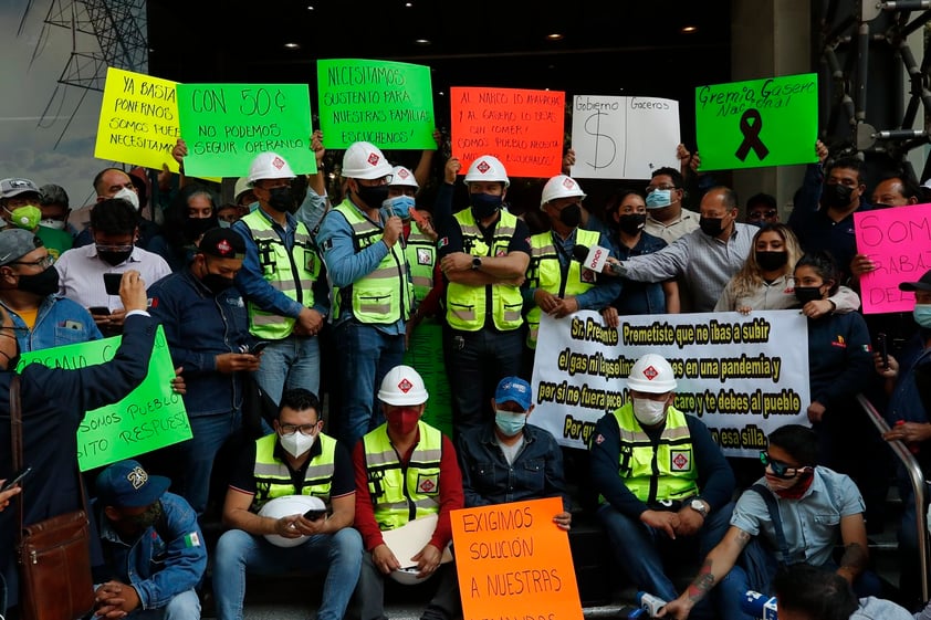 Gremio Gasero Nacional protesta con paro en calles de CDMX