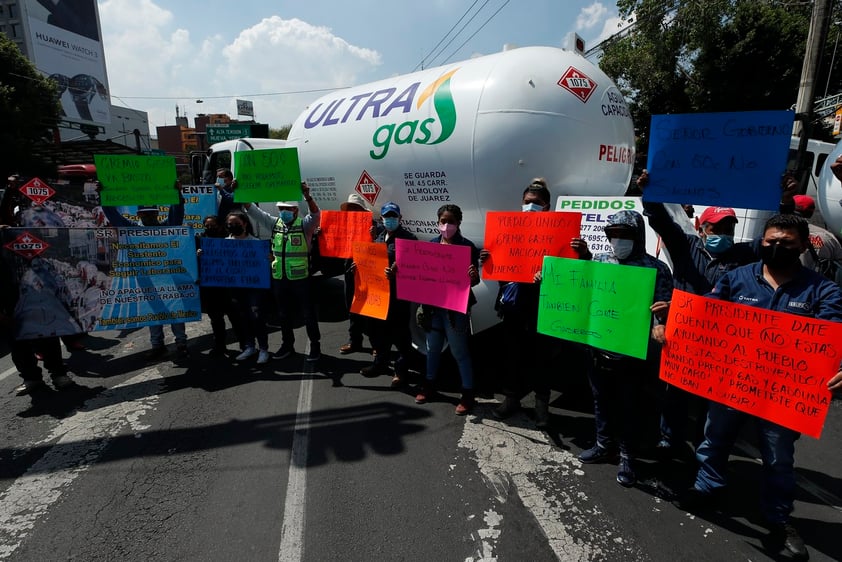 Gremio Gasero Nacional protesta con paro en calles de CDMX