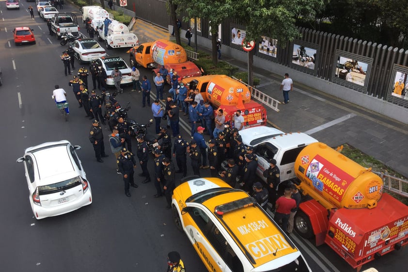 Gremio Gasero Nacional protesta con paro en calles de CDMX