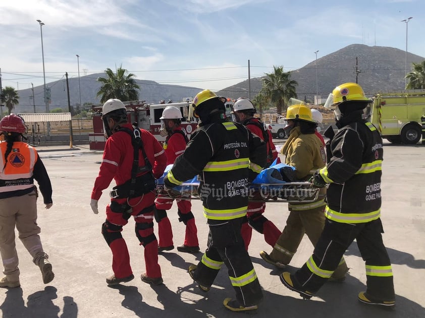 Autoridades realizan simulacro de incendio en empresa de Gómez Palacio