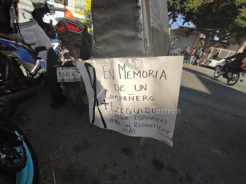 Protesta repartidores de comida