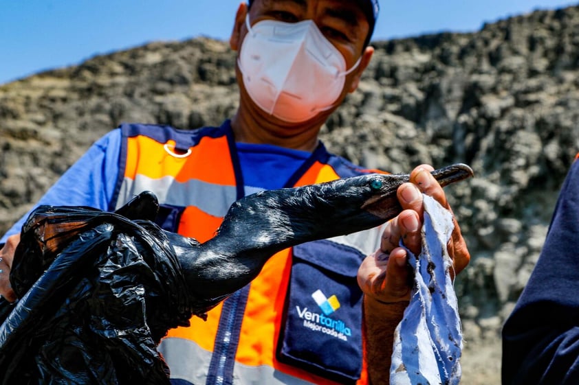 Crudo derramado por refinería de Repsol cubre playas de Perú